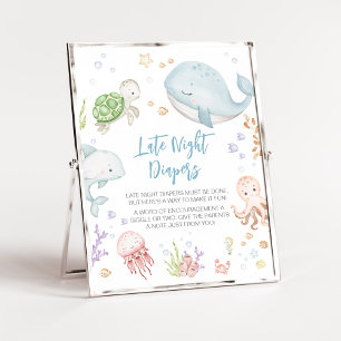 Unter dem Meer Babydusche Spätabenteuer Windeln Poster
