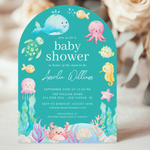 Unter dem Meer - Babyparty-Abenteuer Einladung