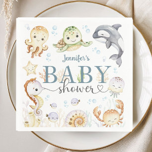 Unter dem Meer - Babyparty Geschlechtsneutral Serviette