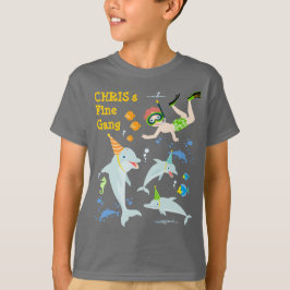 Unter dem Meer Delphine und Jungen Geburtstagspart T-Shirt
