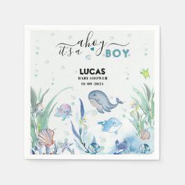 unter dem Meer eine Babydusche Serviette