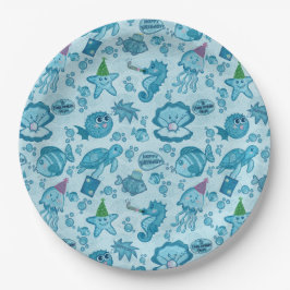 Unter dem Meer Geburtstagsgeschenk Wrap Pappteller
