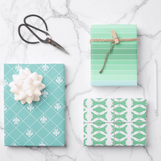 Unter dem Meer Geschenkpapier Set (Vorderseite)