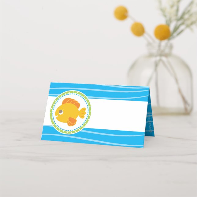 Unter dem Meer Goldfish Geburtstag Platzkarte (Vorderseite)