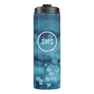 Unter dem Meer isolierte Schuster blaue Wasserfarb Thermosbecher