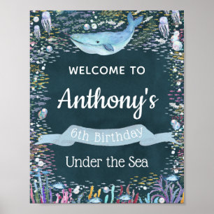 Unter dem Meer jedes Alter von Geburtstag Begrüßun Poster