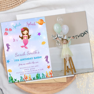 Unter dem Meer kleine Meerjungfrau Einladung mit F