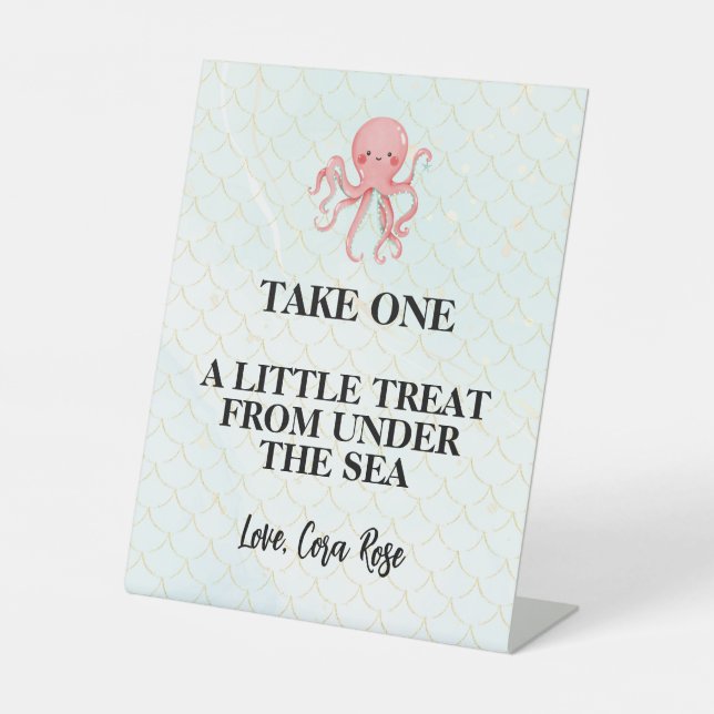 Unter dem Meer Meerjungfrau Mädchen Geburtstag Sockelschild (Vorderseite)