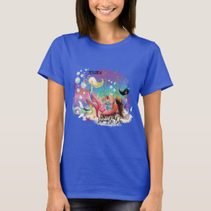 Unter dem Meer Meerjungfrau Ozean Lila Türkis T-Shirt