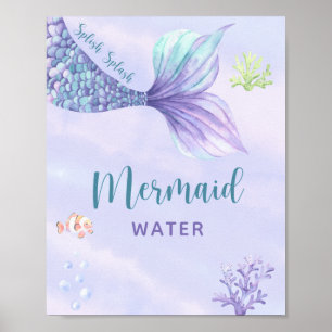 Unter dem Meer Meerjungfrau Wasser Geburtstagsfeie Poster