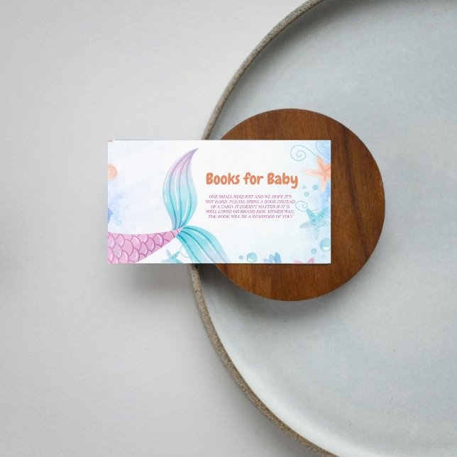 Unter dem Meer Mermaid Baby Shower Book Request Begleitkarte (Von Creator hochgeladen)