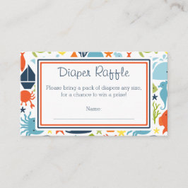 Unter dem Meer, Nautical Diaper Raffle Ticket Begleitkarte