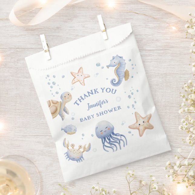Unter dem Meer! Niedlich Blue Boy Baby Dusche Geschenktütchen (Ausgeschnitten)