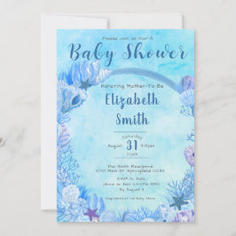Unter dem Meer Niedlich Blue Boys Babydusche Einladung