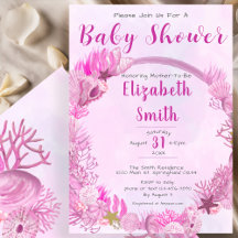 Unter dem Meer Niedliche Pink-Girl-Babydusche