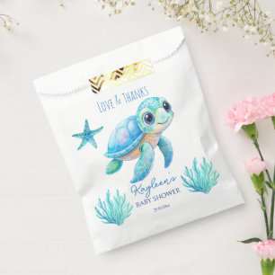 Unter dem Meer niedliche Schildkröte Aqua Blue Bab Geschenktütchen