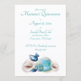 Unter dem Meer Quinceanera Party Aquamarine Musche Einladung