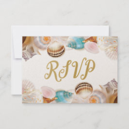 Unter dem Meer Quinceanera Party Seashells Grenze RSVP Karte