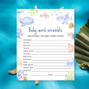 Unter dem Meer Tier Baby Word Scramble