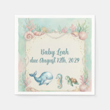Unter dem Meer Tiere Aquamarin Baby Shower