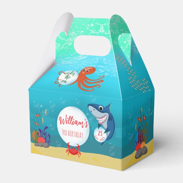 Unter dem Meer Tiere Wasser Blasen Geschenkschachtel (Vorderseite)