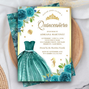 Unter dem Meer Türkises Kleid Meerjungfrau Gold Qu Einladung