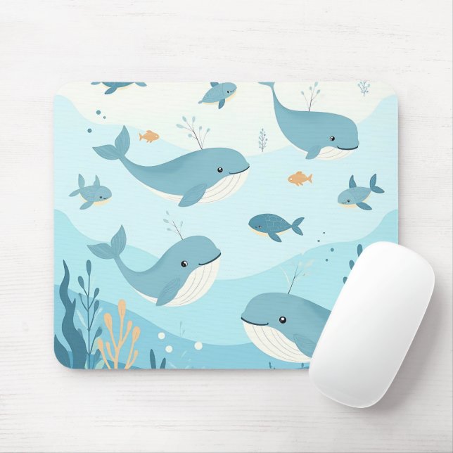 Unter dem Meer Wale & Fische Kinder Mousepad (Mit Mouse)