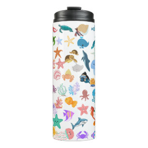 Unter dem Meer, Wasserfarbdruck, Dekorative Kunst Thermosbecher