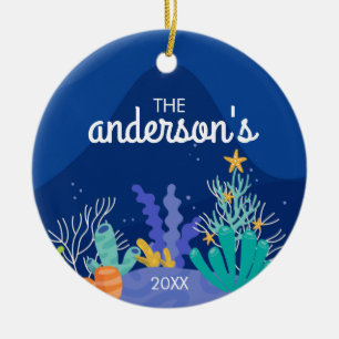 Unter dem Meer Weihnachten Keramik Ornament