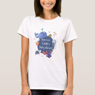 Unter dem Meer werdende Mutter blaue Jungen Meeres T-Shirt