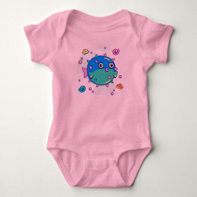 Unter dem Meeresfisch Adventure Baby Bodysuit Strampler (Vorderseite)