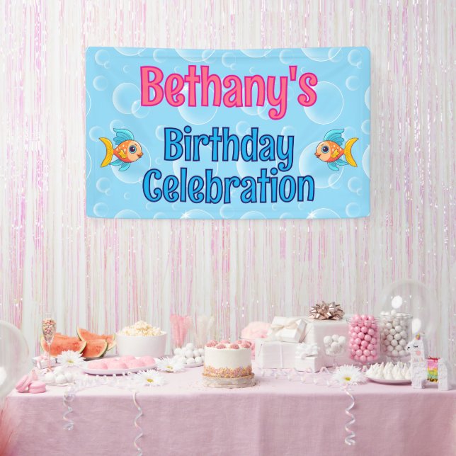 Unter dem Meeresfisch "Custom Birthday" Banner (Party)