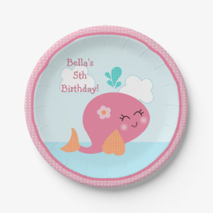 Unter dem Meeresgrund Rosa Party Plate Pappteller