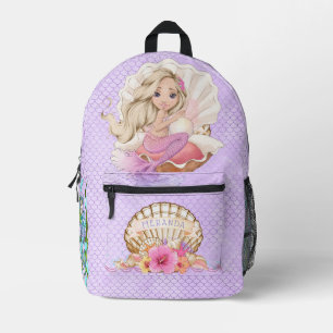 Unter dem Meeresgrund Rosa und Lila Meerjungfrau ( Bedruckter Rucksack