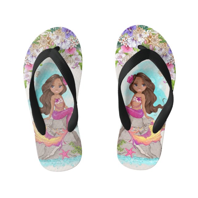Unter dem Meeresgrund Rosa und Lila Meerjungfrau ( Kinderbadesandalen (Fußbett)
