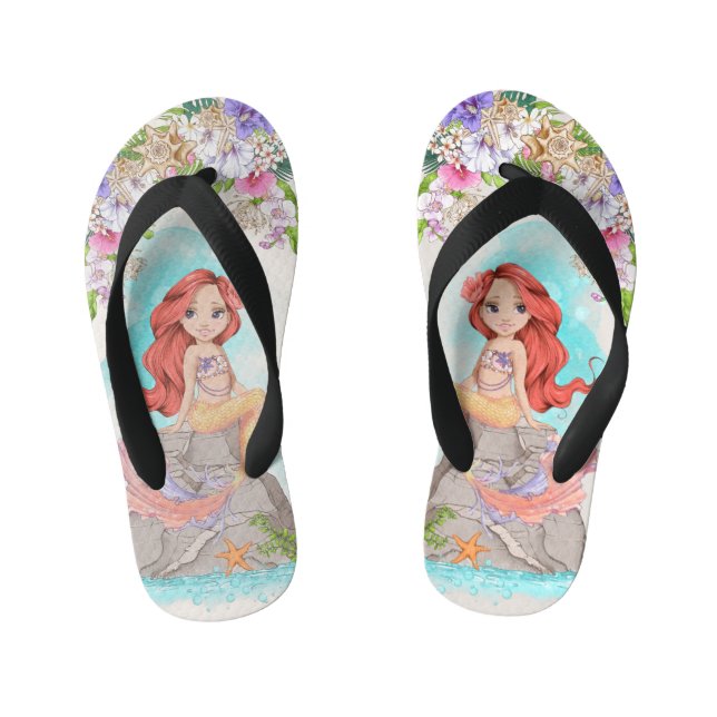 Unter dem Meeresgrund Rosa und Lila Meerjungfrau ( Kinderbadesandalen (Fußbett)