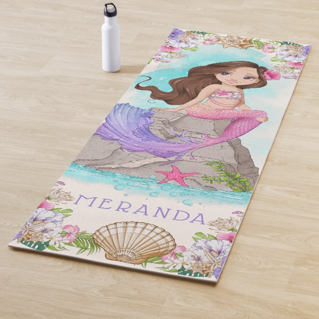 Unter dem Meeresgrund Rosa und Lila Meerjungfrau ( Yogamatte (Beispiel)