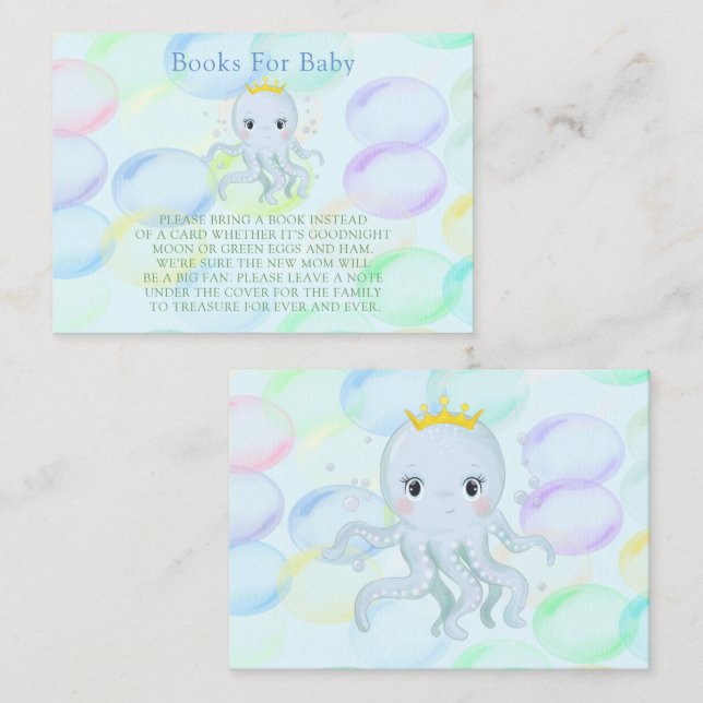 Unter dem Meeresprinz Oktopus Boy Books für Baby Visitenkarte (Vorne/Hinten)