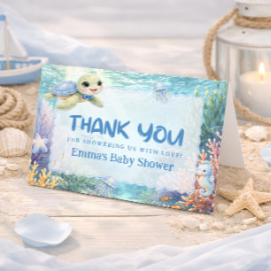 Unter dem Meeresschildkröten-Baby-Shower-Dankeskar Dankeskarte
