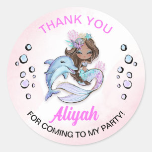 Unter dem Meeresschutzgebiet "Mermaid Themed" Runder Aufkleber