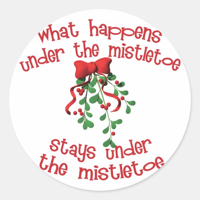 Unter dem Mistletoe Runder Aufkleber (Vorderseite)