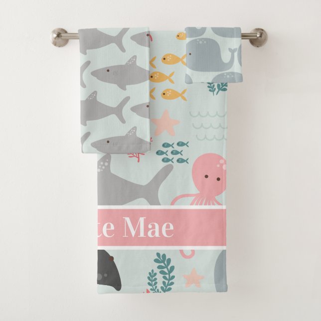 Unter dem Motto "Freunde des Meeres" Badhandtuch Set (Insitu)