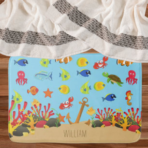 Unter dem Namen "Seefische und Anchor-Kid" Badematte