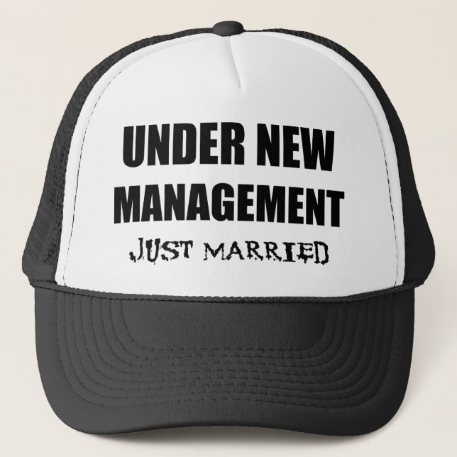 Unter dem neuen Management gerade verheiratet Truckerkappe (Vorderseite)