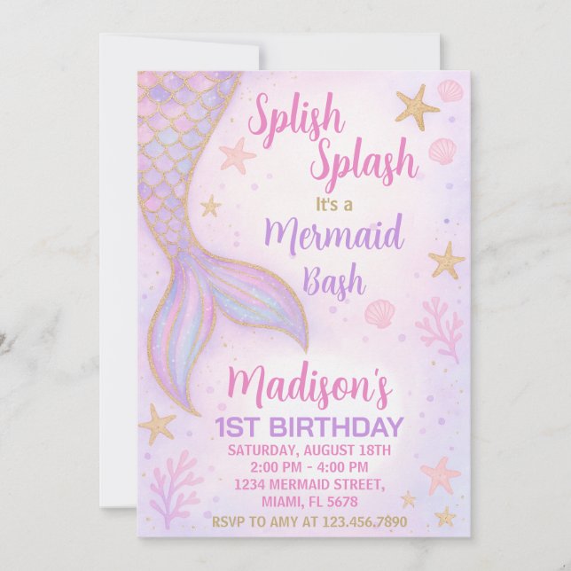 Unter dem Party laden Mädchen ein Einladung (Vorderseite)