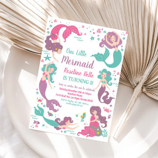 Unter dem Party Mermaid Birthday Einladung