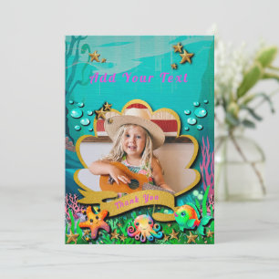Unter dem Party "Sea & Mermaid Birthday Girl" Dankeskarte