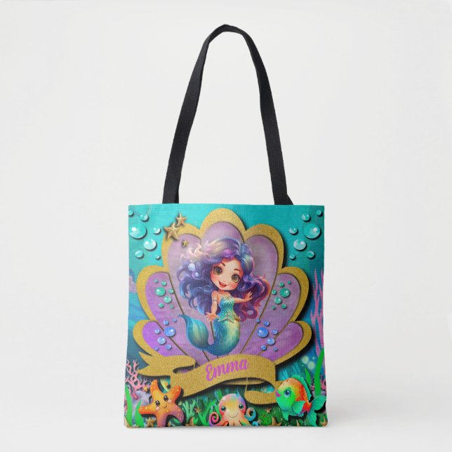 Unter dem Party "Sea & Mermaid Birthday Girl" Tasche (Vorderseite)