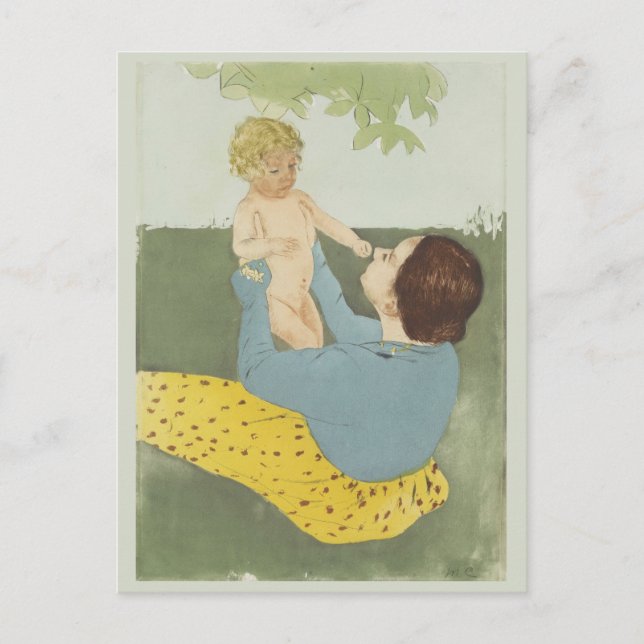 Unter dem Pferdekastanienbaum Mary Cassatt Postkarte (Vorderseite)