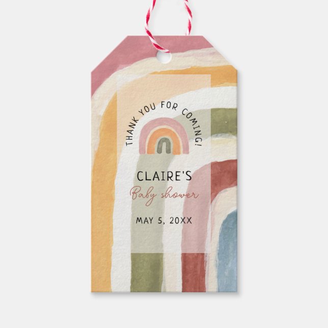 Unter dem Rainbow Boho Baby Shower Danke Gif Geschenkanhänger (Vorderseite)